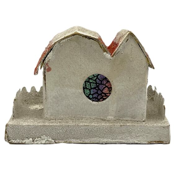 VTG Cardboard Putz Christmas Village Frosted Church Collectible Diorama Japan - Picture 3 of 16